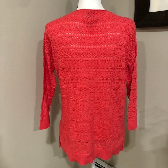 *ST. JOHN'S BAY* Pink 3/4 Sleeve Sweater Shirt Top Size Small - Picture 5 of 6